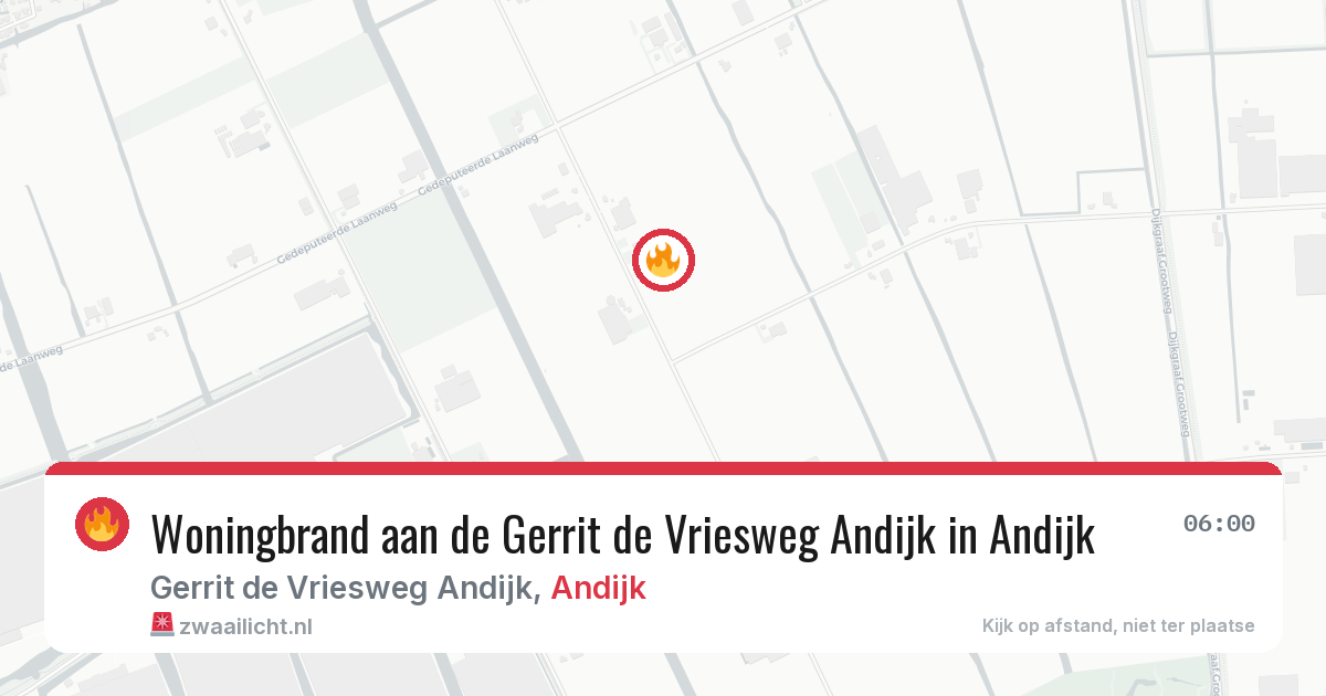 Woningbrand aan de Gerrit de Vriesweg Andijk in Andijk — 13 mei 2026