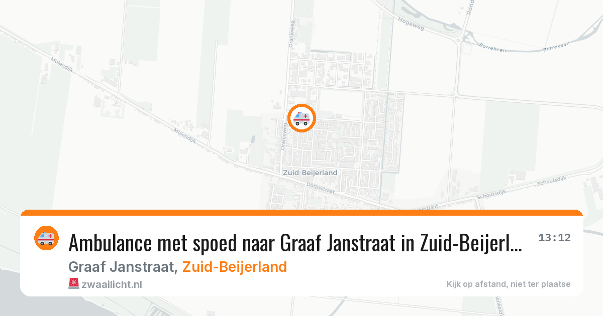 Ambulance met spoed naar Graaf Janstraat in Zuid-Beijerland — 6 jul 2026
