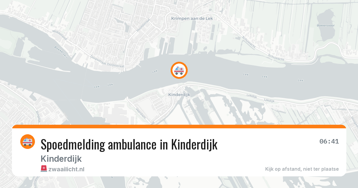 Spoedmelding ambulance in Kinderdijk — 28 jul 2026
