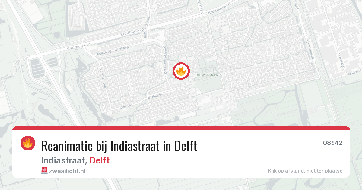 Reanimatie bij Indiastraat in Delft — 12 mrt 2026