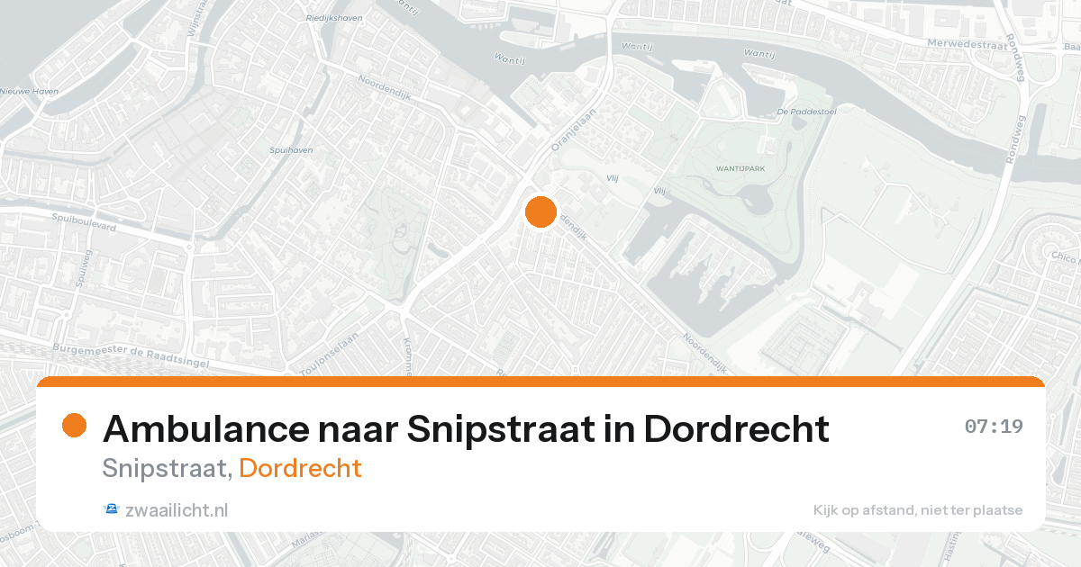 Ambulance naar Snipstraat in Dordrecht — 20 aug 2026