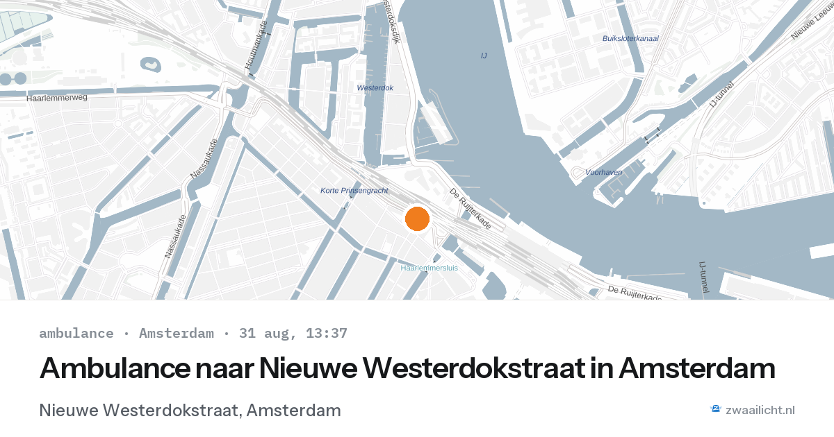 Ambulance naar Nieuwe Westerdokstraat in Amsterdam — 31 aug 2026
