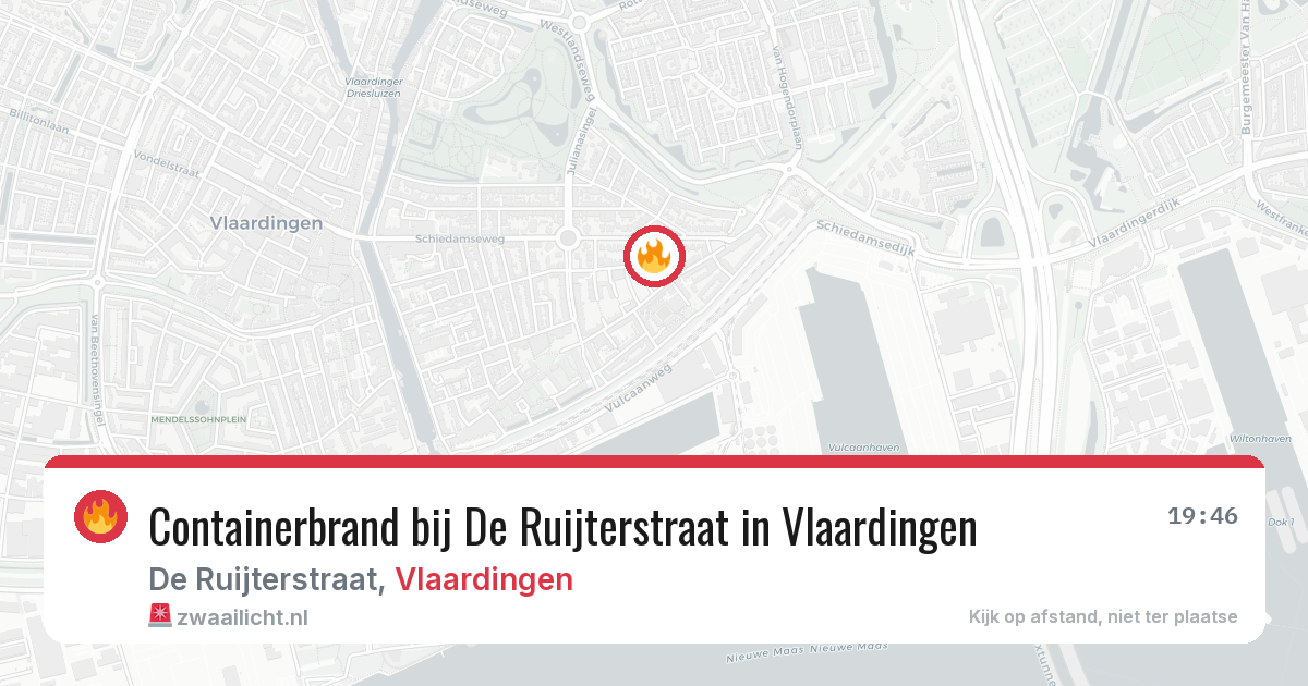 Containerbrand bij De Ruijterstraat in Vlaardingen — 7 jul 2026