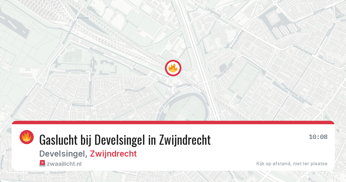 Gaslucht bij Develsingel in Zwijndrecht — 24 apr 2026