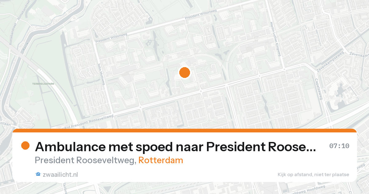 Ambulance met spoed naar President Rooseveltweg in Rotterdam — 16 aug 2026