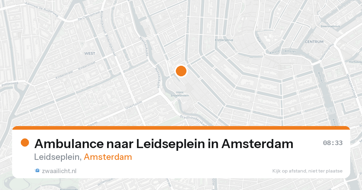 Ambulance naar Leidseplein in Amsterdam — 15 aug 2026