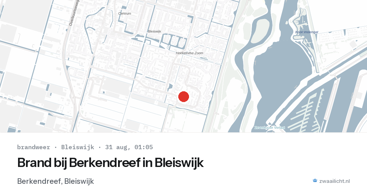 Brand bij Berkendreef in Bleiswijk — 30 aug 2026