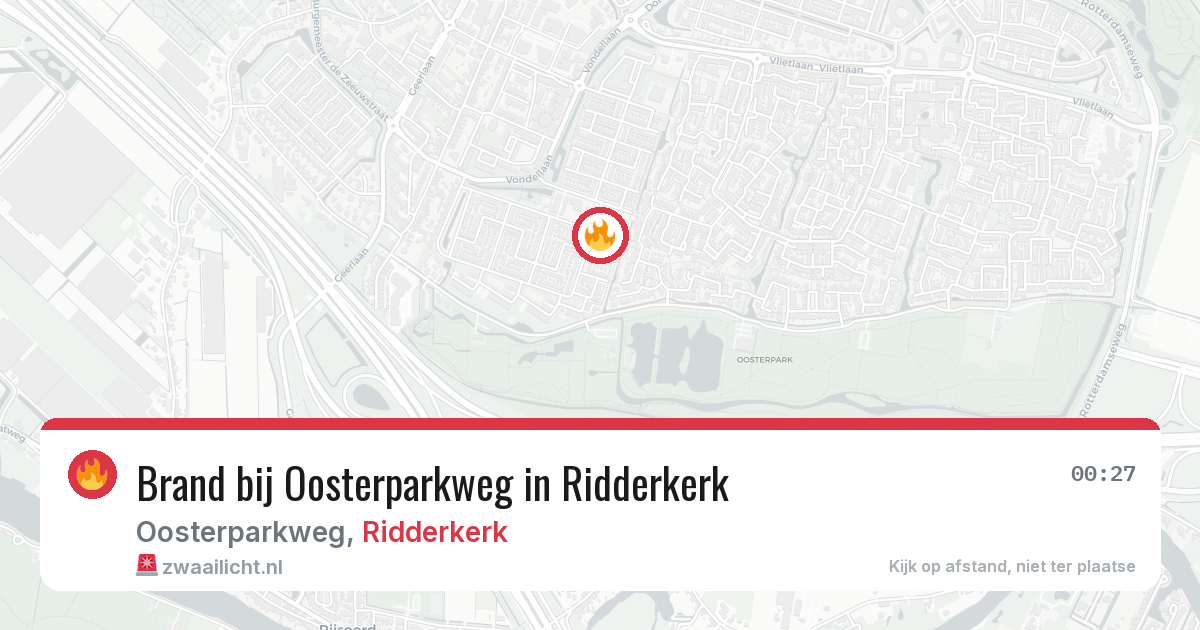 Brand bij Oosterparkweg in Ridderkerk — 28 apr 2026