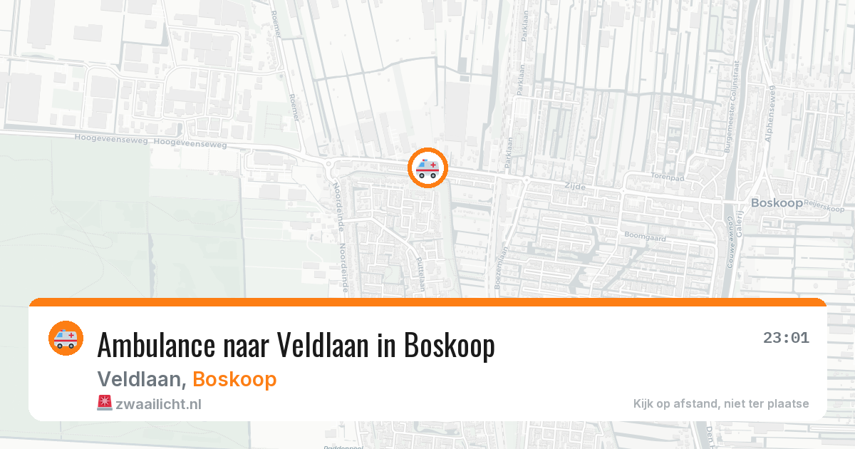 Ambulance naar Veldlaan in Boskoop — 19 mrt 2026