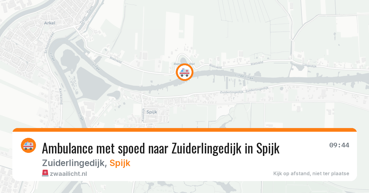 Ambulance met spoed naar Zuiderlingedijk in Spijk — 31 mei 2026