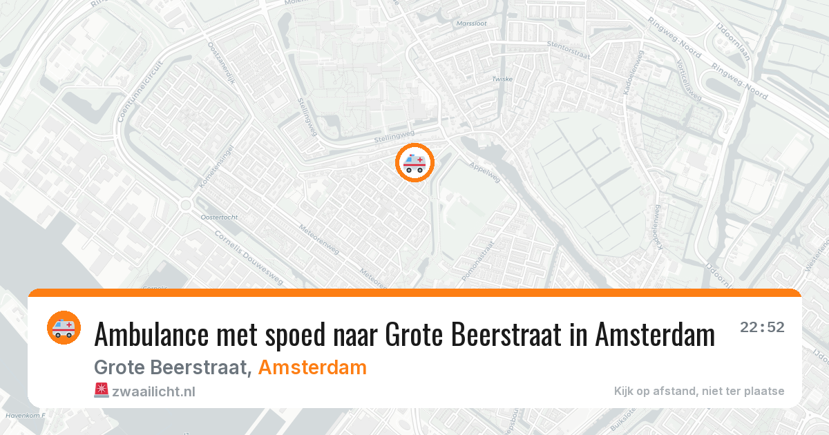 Ambulance met spoed naar Grote Beerstraat in Amsterdam — 22 mei 2026