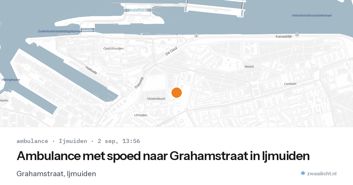 Ambulance met spoed naar Grahamstraat in Ijmuiden — 2 sep 2026