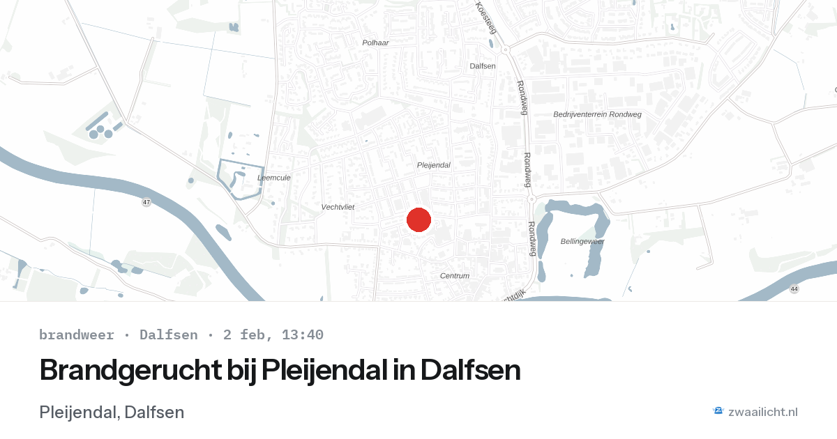 Brandgerucht bij Pleijendal in Dalfsen — 2 feb 2026