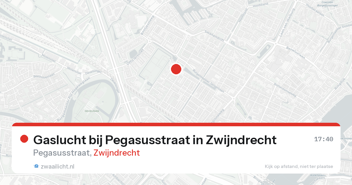 Gaslucht bij Pegasusstraat in Zwijndrecht — 24 aug 2026