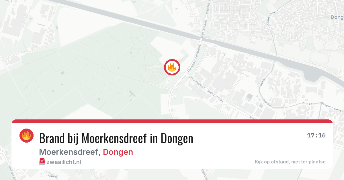 Brand bij Moerkensdreef in Dongen — 8 jul 2026