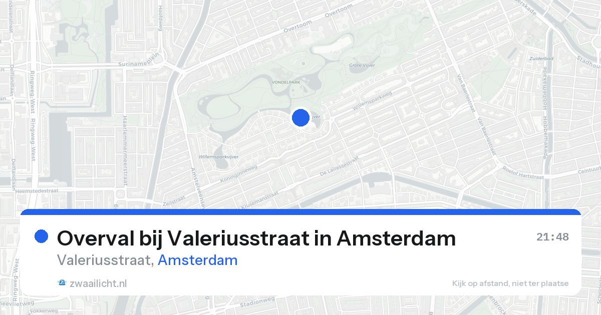 Overval bij Valeriusstraat in Amsterdam — 21 aug 2026