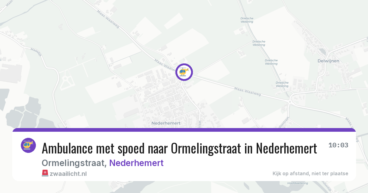 Ambulance met spoed naar Ormelingstraat in Nederhemert — 4 aug 2026