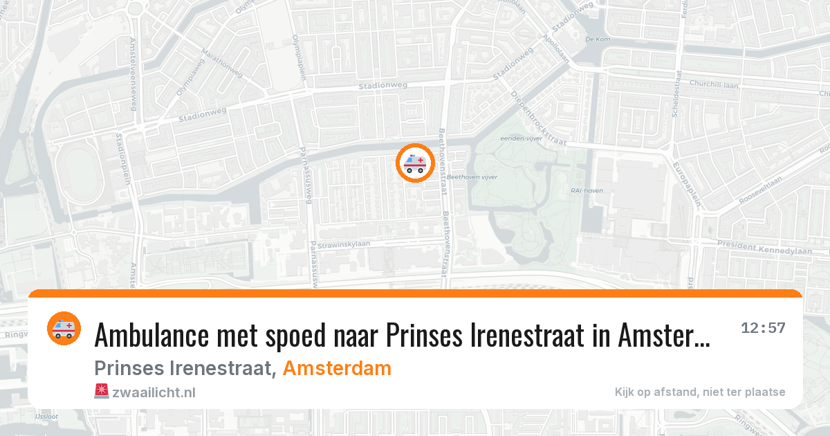 Ambulance met spoed naar Prinses Irenestraat in Amsterdam — 6 jun 2026