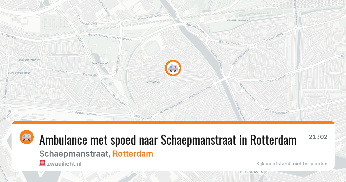 Ambulance met spoed naar Schaepmanstraat in Rotterdam — 8 jun 2026