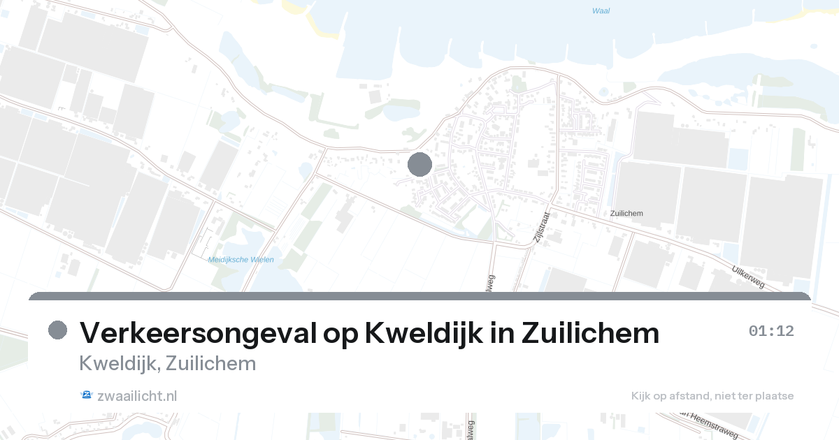Verkeersongeval op Kweldijk in Zuilichem — 26 aug 2026