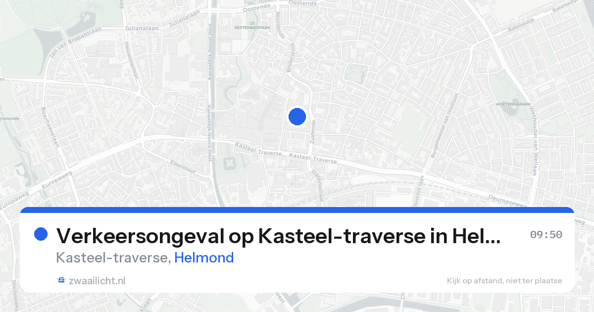 Verkeersongeval op Kasteel-traverse in Helmond — 25 aug 2026