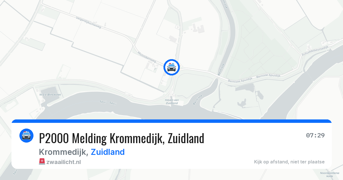 P2000 Melding Krommedijk, Zuidland — 9 jul 2026