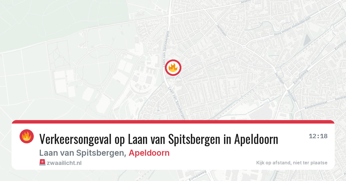 Verkeersongeval op Laan van Spitsbergen in Apeldoorn — 13 aug 2026