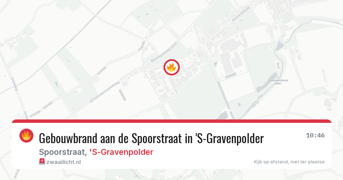 Gebouwbrand aan de Spoorstraat in 'S-Gravenpolder — 3 mei 2026