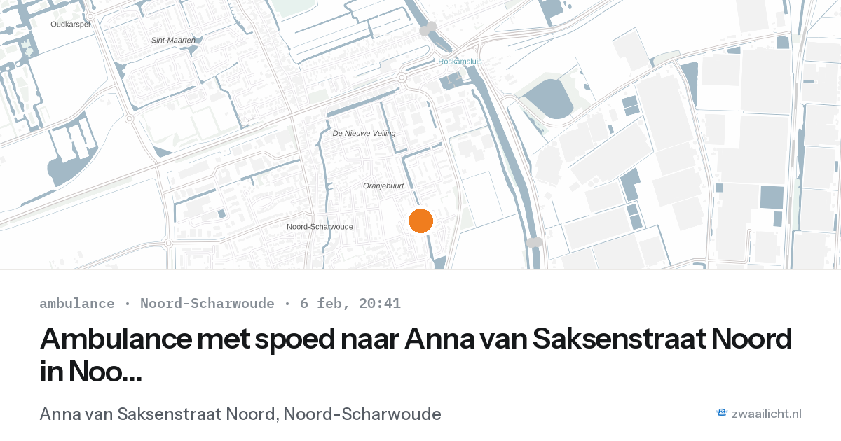 Ambulance met spoed naar Anna van Saksenstraat Noord in Noord-Scharwoude — 6 feb 2026