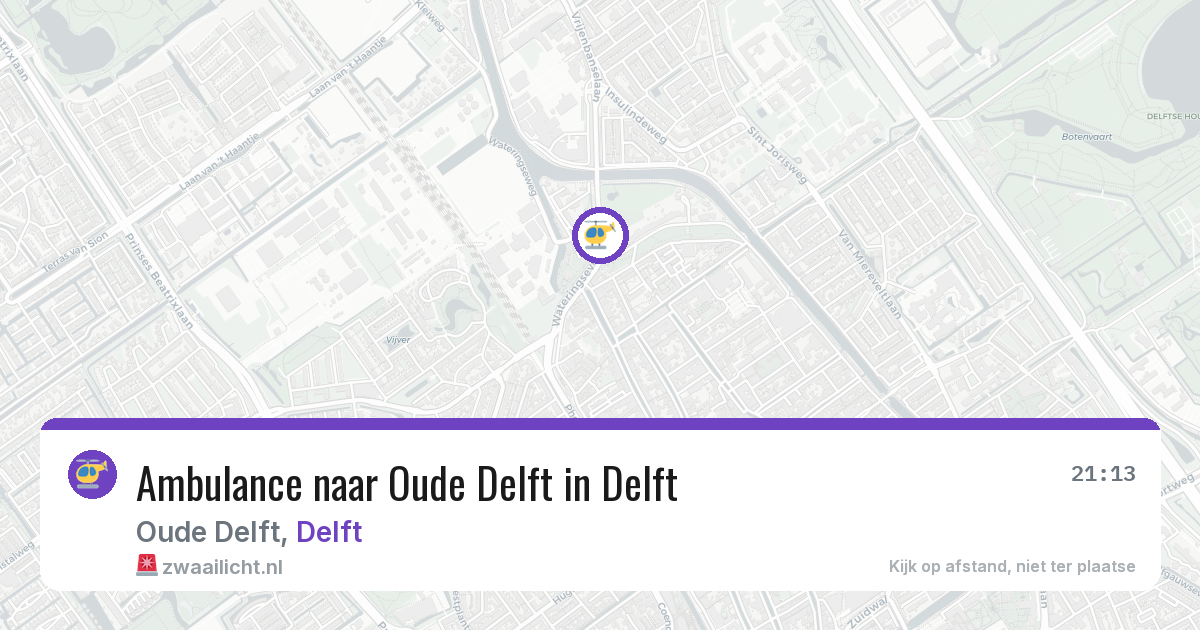 Ambulance naar Oude Delft in Delft — 9 aug 2026