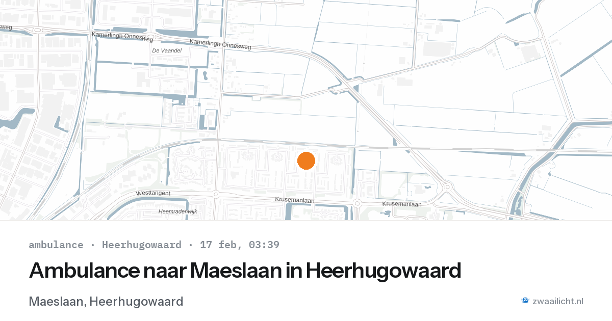 Ambulance naar Maeslaan in Heerhugowaard — 17 feb 2026