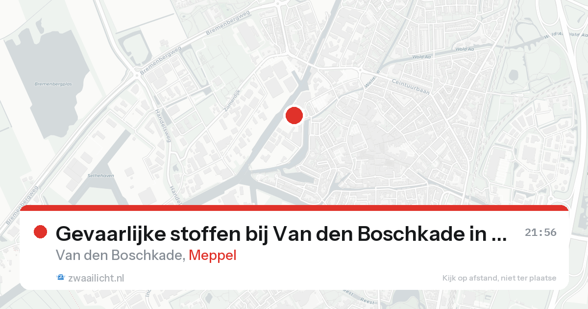 Gevaarlijke stoffen bij Van den Boschkade in Meppel — 17 aug 2026