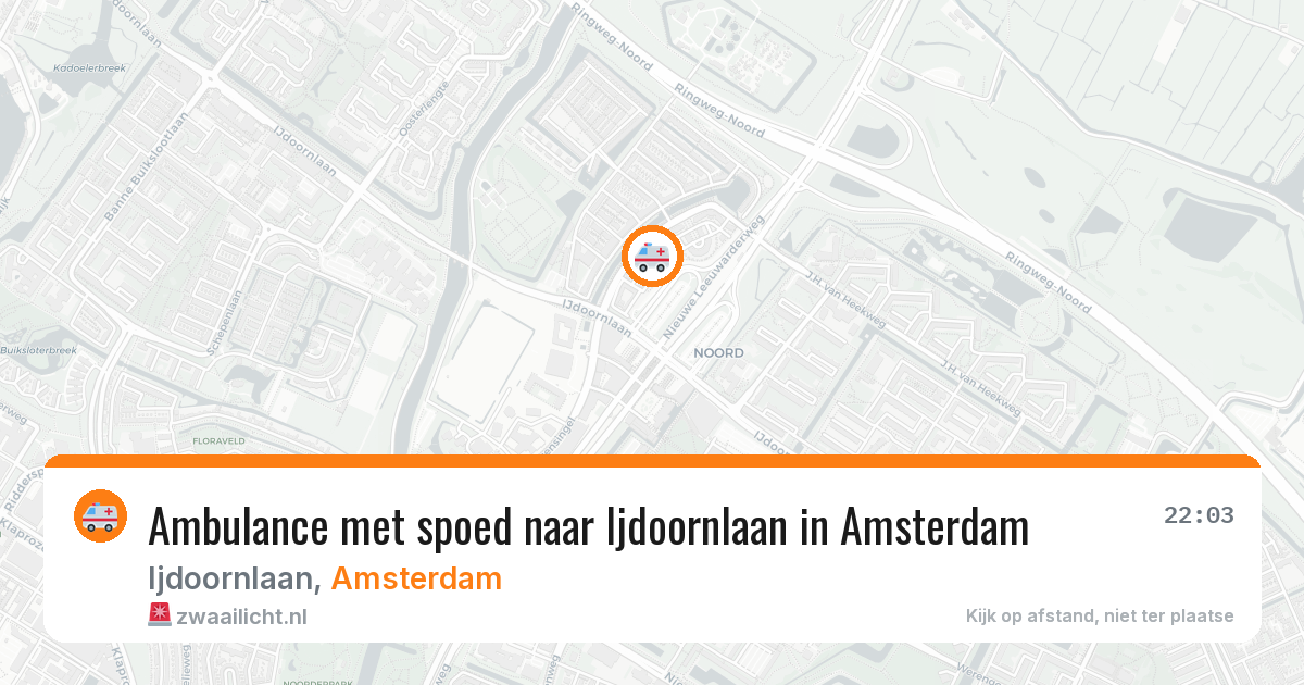 Ambulance met spoed naar Ijdoornlaan in Amsterdam — 13 aug 2026