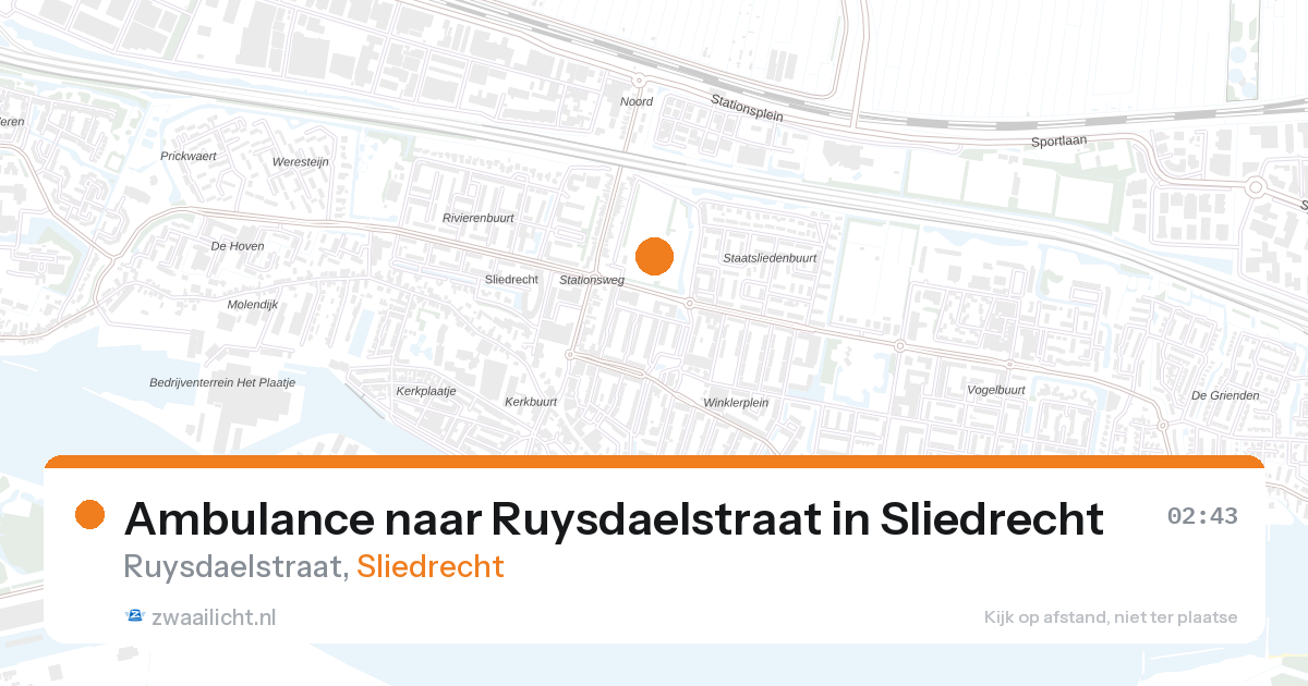 Ambulance naar Ruysdaelstraat in Sliedrecht — 18 apr 2026