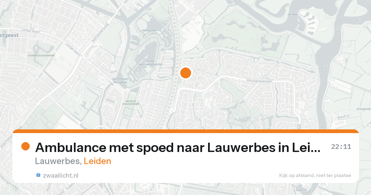 Ambulance met spoed naar Lauwerbes in Leiden — 22 aug 2026