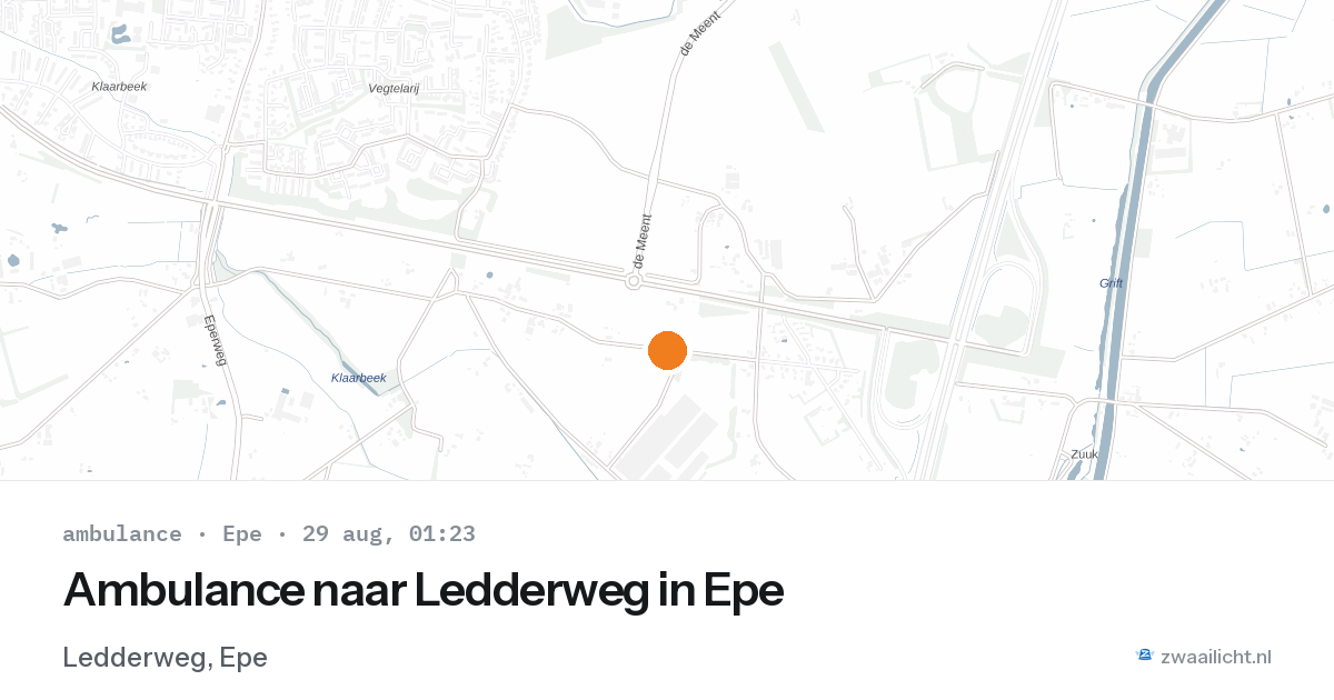 Ambulance naar Ledderweg in Epe — 28 aug 2026