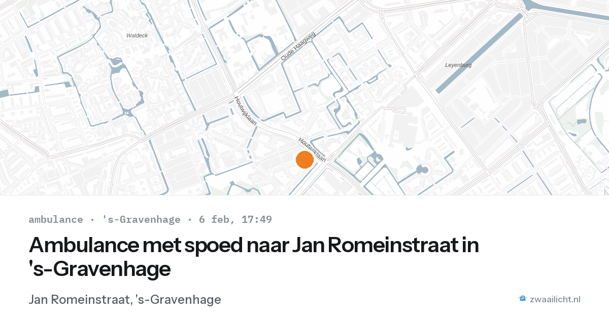 Ambulance met spoed naar Jan Romeinstraat in 's-Gravenhage — 6 feb 2026