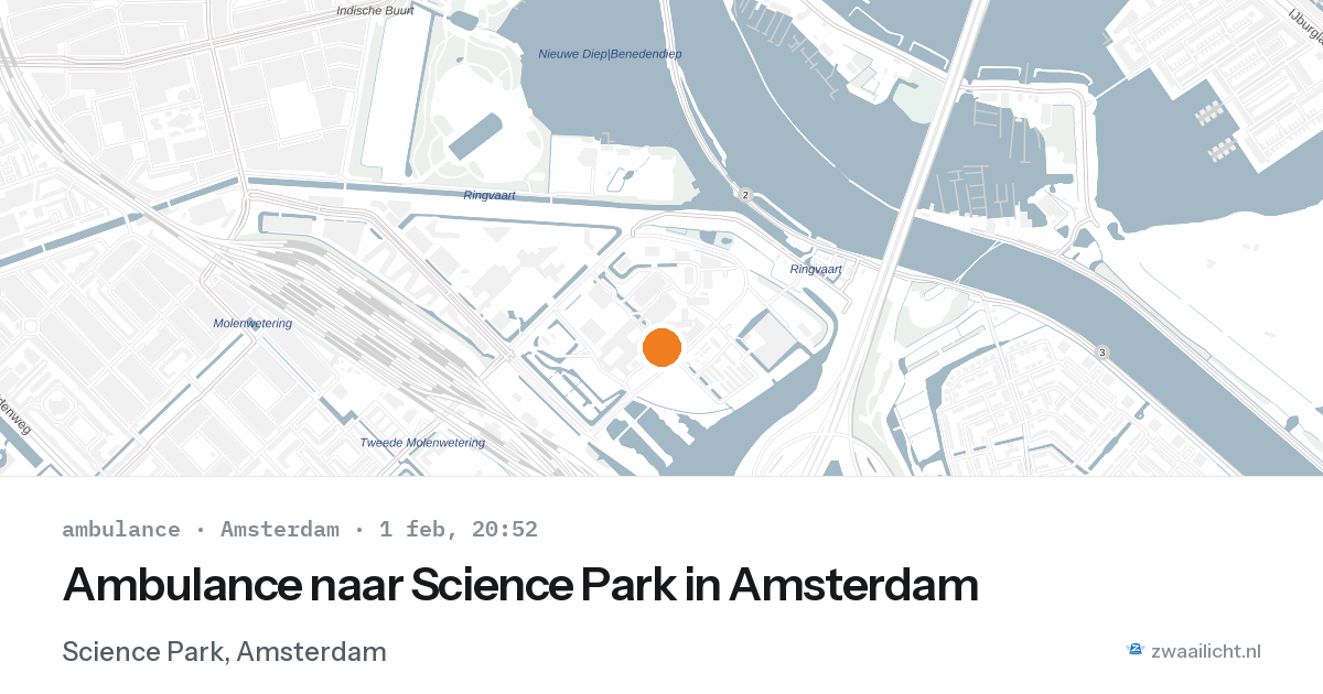Ambulance naar Science Park in Amsterdam — 1 feb 2026