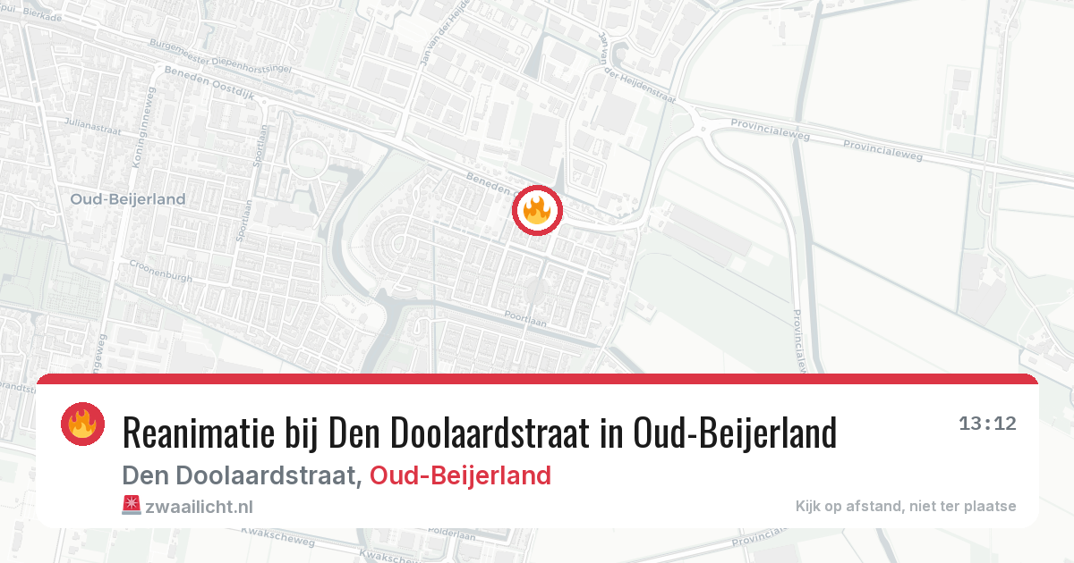 Reanimatie bij Den Doolaardstraat in Oud-Beijerland — 24 jun 2026