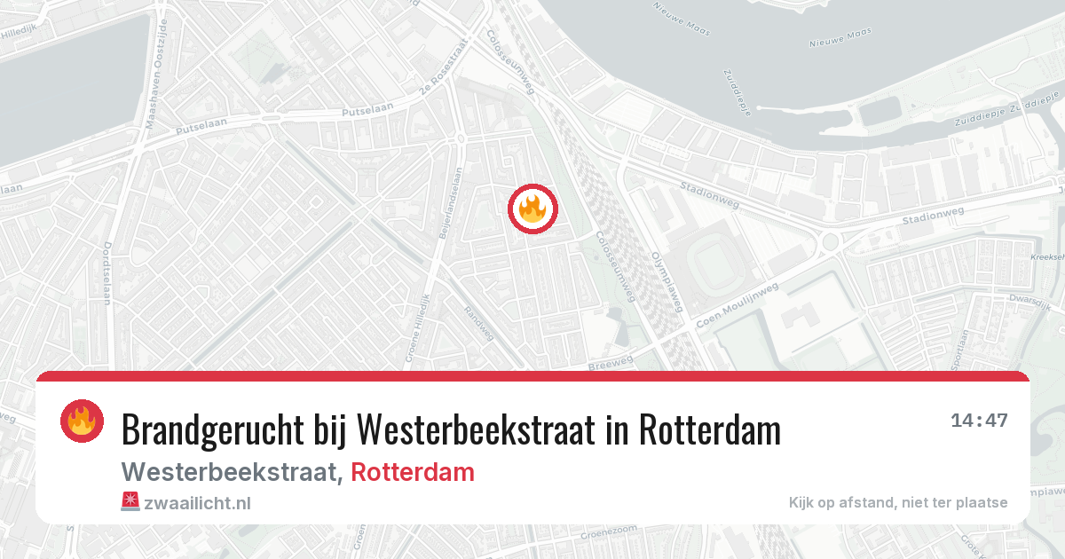 Brandgerucht bij Westerbeekstraat in Rotterdam — 6 jul 2026