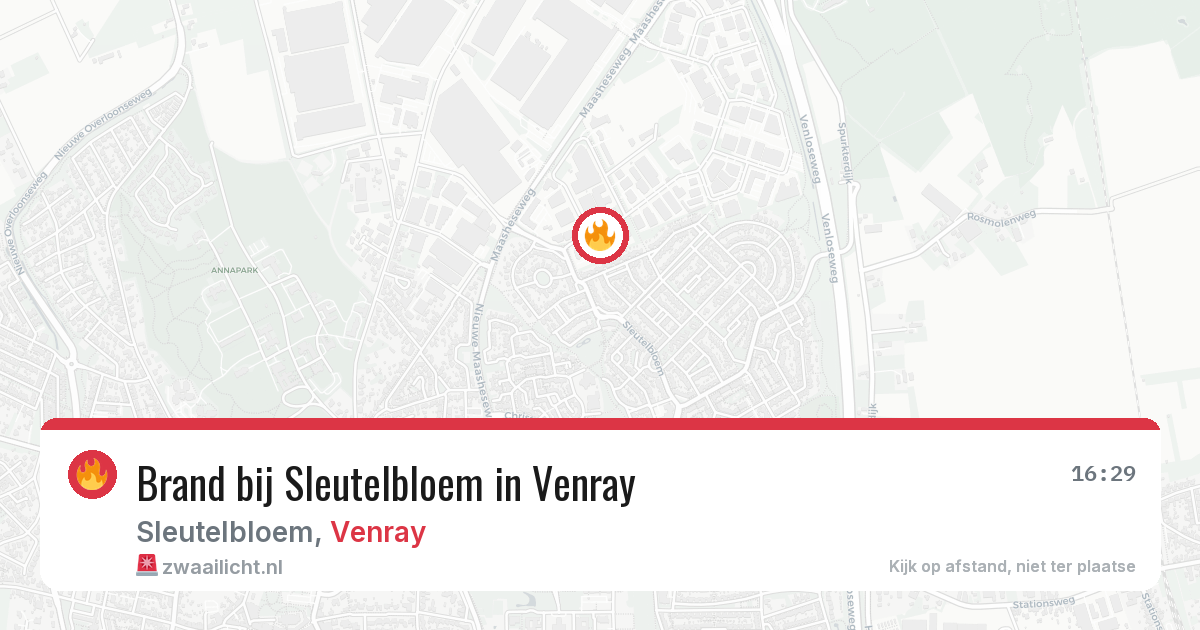 Brand bij Sleutelbloem in Venray — 13 mei 2026