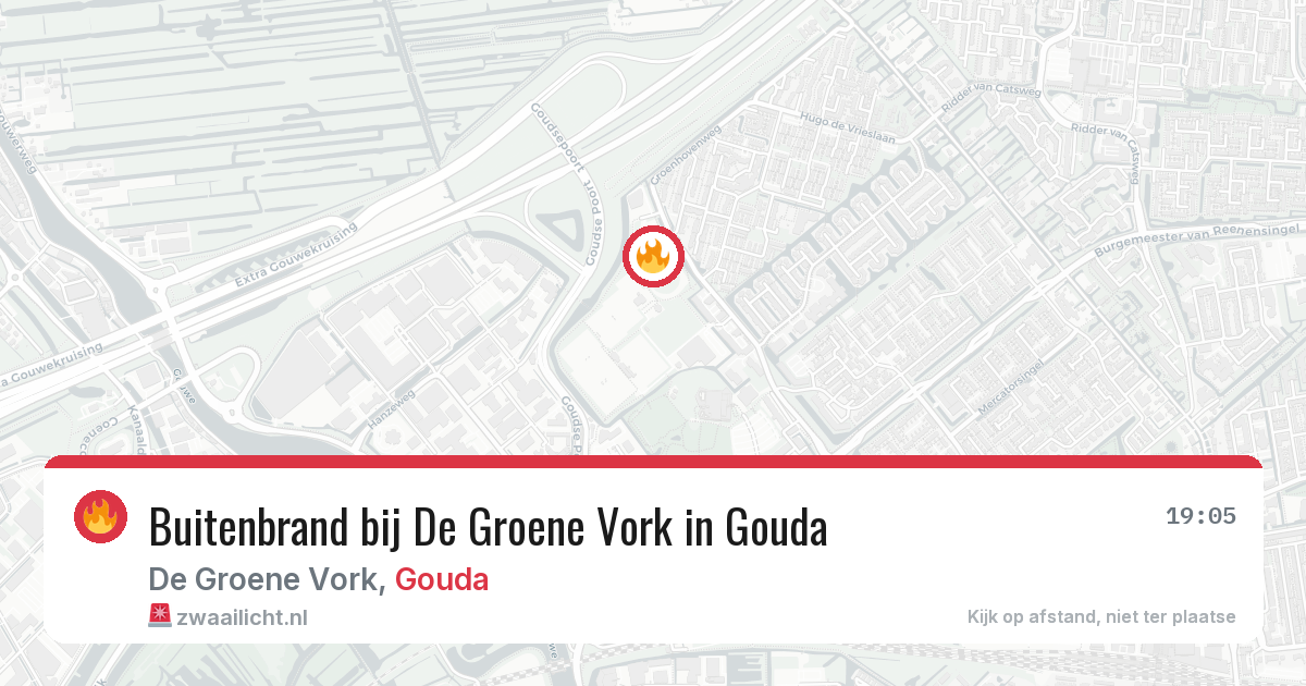 Buitenbrand bij De Groene Vork in Gouda — 30 mei 2026