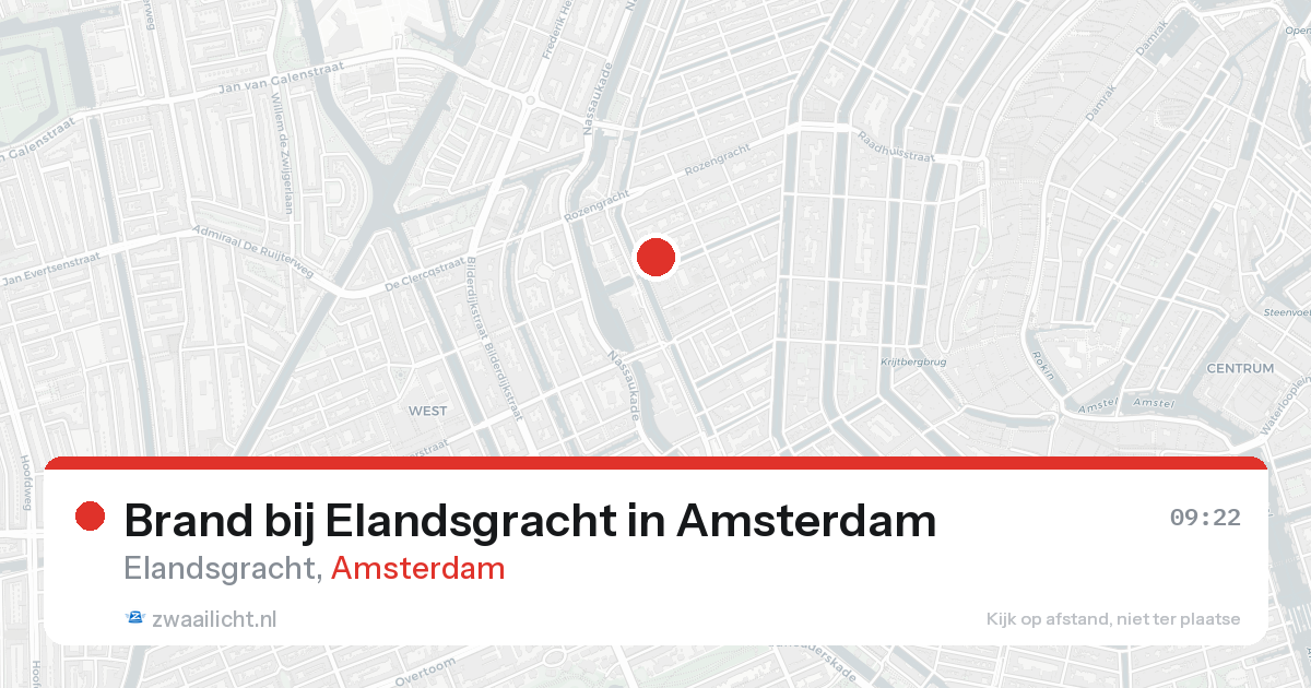 Brand bij Elandsgracht in Amsterdam — 4 jun 2026