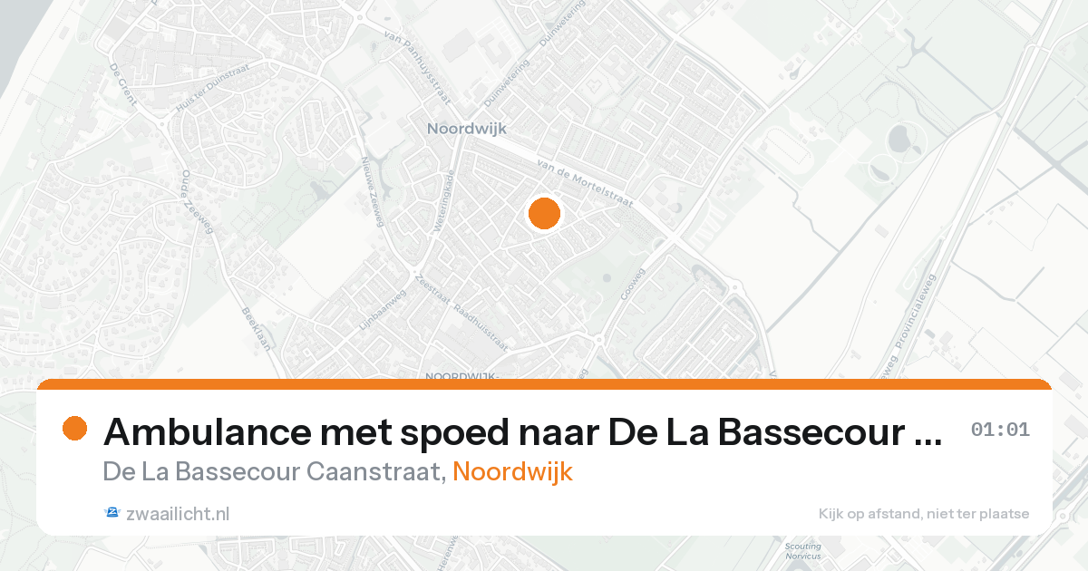 Ambulance met spoed naar De La Bassecour Caanstraat in Noordwijk — 20 mrt 2026