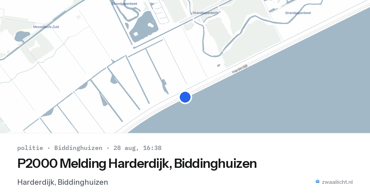 P2000 Melding Harderdijk, Biddinghuizen — 28 aug 2026