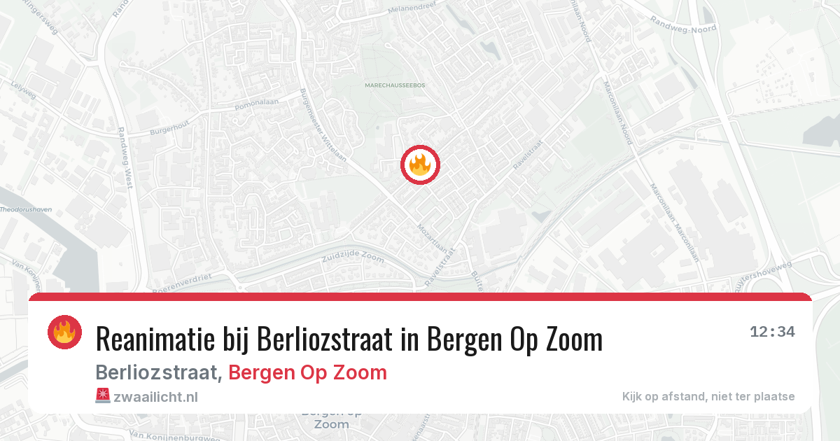 Reanimatie bij Berliozstraat in Bergen Op Zoom — 2 mrt 2026