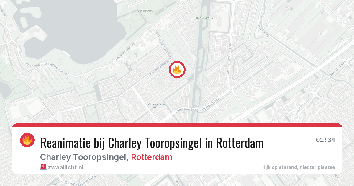 Reanimatie bij Charley Tooropsingel in Rotterdam — 21 mei 2026
