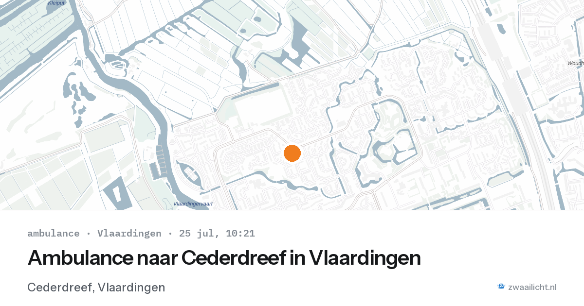 Ambulance naar Cederdreef in Vlaardingen — 25 jul 2026