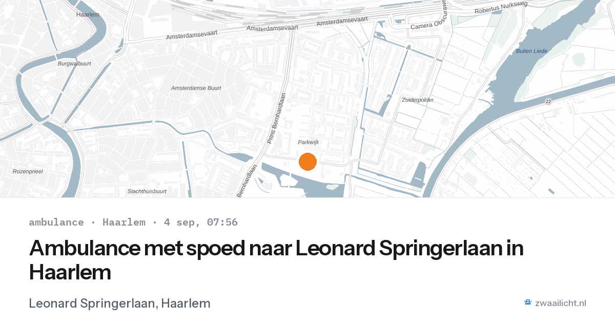 Ambulance met spoed naar Leonard Springerlaan in Haarlem — 4 sep 2026