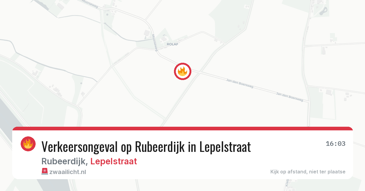 Verkeersongeval op Rubeerdijk in Lepelstraat — 7 mrt 2026